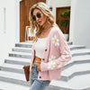Autumn and Winter Female Knitted Cardigan College Style Sweater Jacket, Size: XL(Pink)