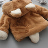 Winter Children Cartoon Animal Shape Plus Velvet Warm Hooded Jacket, Kid Size:110cm(Brown)