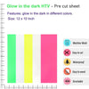 20 x 50cm Luminous PU Engraving Film Heat Transfer Vinyl(Green Glowing Green Light)