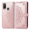 For Alcatel 1L 2021 Mandala Flower Embossed Horizontal Flip Leather Case with Holder & Three Card Slots & Wallet & Lanyard(Rose Gold)