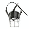 Steel Cage Style Dog Basket Wire Muzzle Protective Snout Cover with Leather Strap, Size: M(Black)