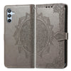 For Samsung Galaxy A56 5G Mandala Flower Embossed Leather Phone Case(Gray)