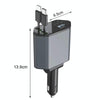 4-In-1 120W Multifunctional USB Retractable Dual-Line Digital Display Car Fast Charger(8 Pin + Type-C)