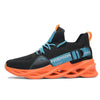 Men Light Breathable Casual Shoes Comfortable Mesh Sneakers Running Shoes, Size: 47(Black Orange)