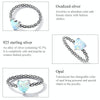 S925 Sterling Silver Heart Opal Snake Pattern Women Ring, Size:8
