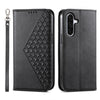 For Samsung Galaxy A36 Cubic Grid Calf Texture Magnetic Leather Phone Case(Black)
