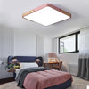 Wood Macaron LED Square Ceiling Lamp, Stepless Dimming, Size:30cm(Blue)