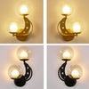 Bedroom Bedside Wall Lamp Indoor Background Wall Lamp 5W Warm Light(6080 Golden Left)