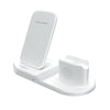 OJD-45 3 in 1 QI 10W Mobile Phone + Watch + 8 Pin Earphone Charging Port Multi-function Wireless Charger for Mobile Phones & Watches & AirPods 2(White)