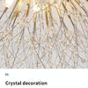 Bedroom Crystal Ceiling Lamp Creative Dandelion Living Room Lamp Dining Room Lamp, Style:Golden (70x38cm, 8 Heads)(Warm Light)