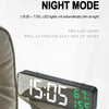 671  Mirror Screen Digital LED Alarm Clock USB Plug-in/Battery Dual-use With Temperature/Humidity Display(Black Shell White Green)