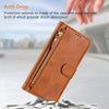 For Samsung Galaxy A56 5G Multi-Card Slots Zipper Wallet Leather Phone Case(Brown)