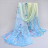 Autumn and Winter Ladies Wild Chiffon Thin Long Scarf Decorated Scarf Shawl, Width:10cm(Water Blue)