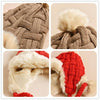 Winter Plus Velvet Knitted Wool Hat Bomber Cap Flight Hat, Size:M (56-58cm)(Black)