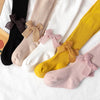 Spring And Autumn Girl Tights Bow Baby Knit Pantyhose Size: L 2-4 Years Old(Turmeric)