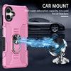 For Samsung Galaxy A06 4G Ring Holder Armor Hybrid Phone Case(Pink)