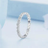 BSR346 Geometric Sterling Silver S925 Small Wreath Zirconium Plated White Gold Ring(No.7)