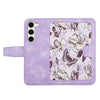 For Samsung Galaxy S23+ 5G Floral Pattern Leather Phone Case with Lanyard(Light Purple)