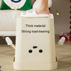 Cute Square Trash Can Household Living Room Bathroom Garbage Bin, Style: 16L Sitting White