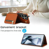 For Samsung Galaxy S25 Ultra 5G YM006 Skin Feel Zipper Card Bag Phone Case with Dual Lanyard(Brown)