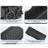 Car Armrest Box Folding Storage Box Multifunctional Water Cup Holder(Leather Black)