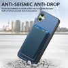 For Samsung Galaxy A06 4G Retro Magsafe Card Bag PU Back Cover Phone Case(Blue)