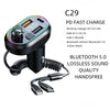 C29 Car Bluetooth 5.0 FM Transmitter  Car MP3 Player Fast Charge U Disk Lossless Music Player