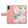 For iPhone XS Max Floral Pattern Leather Phone Case with Lanyard(Pink)