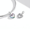S925 Sterling Silver Rainbow Heart Pendant DIY Bracelet Necklace Accessories