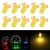 10 PCS 2W T3 Wedge Instrument Panel LED Light Dashboard Gauge Cluster Indicator Lamp Bulb(Amber)