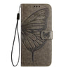 For Xiaomi Redmi K70 / K70 Pro Embossed Butterfly Leather Phone Case(Grey)