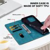 For iPhone 12 Pro Max / 13 Pro Max Lace Floral Embossed Magnetic Buckle Leather Phone Case(Green)