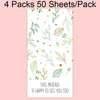 4 Packs 50 Sheets/Pack  Green Leaf Rectangular Stickers Gift Box Sealing Stickers(A3)