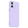 For iPhone 12 Nano Lens Cover Liquid Silicone Phone Case(Light Purple)