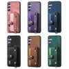 For Samsung Galaxy A36 Retro Cross Wristband Wallet Leather Back Phone Case(Blue)