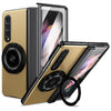 For Samsung Galaxy Z Fold3 Gold Medal Rotating Folding Series Ring Holder Phone Case(Gold)