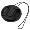 86mm Center Pinch Camera Lens Cap for Canon (Black)