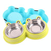 Stainless Steel Double Pet Bowl - Blue - Cat & Dog