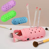 Portable Makeup Pen Storage Frame Multifunctional Silicone Makeup Tool Storage Box(Purple)