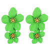1 Pair Ladies Fashion Geometric Flower Earrings(Light Green)