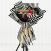 Two-Color Stripes Flower Wrapping Paper Waterproof Gift Wrapping Paper(Pink)