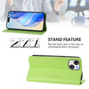 For iPhone 14 Plus RC01 Dual-Folded Magnetic Suction RFID Leather Phone Case(Grass Green)