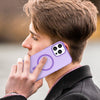 For iPhone 12 Pro Max MagSafe Frosted Translucent TPU + PC Full Coverage Phone Case(Dark Purple)