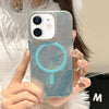 For iPhone 11 Tinfoil Texture MagSafe PC Phone Case(Blue)