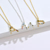 S925 Sterling Silver 26 Engligh Letters Colorful Zircon Women Nacklace Jewelry, Style:S(Silver)