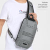 Ozuko 9283 Men Outdoor Anti-theft Chest Bag Rivet Messenger Bag with External USB Charging Port(Dark Gray)