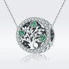 S925 Sterling Silver Tree Of Life Bead Accessories Diamond Pendant Accessories, Style:Bead+Chain