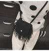 Mini Messenger Bag Cute Tassel Design Kids Coin Purses Children Handbags Shoulder Bags(Black)