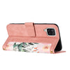 For Samsung Galaxy A12 5G Floral Pattern Leather Phone Case with Lanyard(Pink)