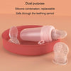 Portable Dual-purpose Baby Food Feeding Spoon Fruit Vegetable Silicone Feeding Pacifier Bottle(Nano-silver)